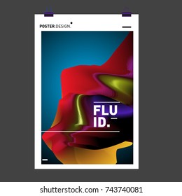 Abstract Colorful Wave Background. Dynamic Flux Effect Vector Illustration Design Template.