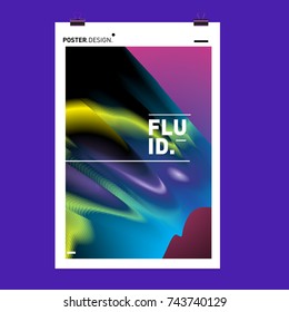 Abstract Colorful Wave Background. Dynamic Flux Effect Vector Illustration Design Template.