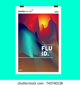Abstract Colorful Wave Background. Dynamic Flux Effect Vector Illustration Design Template.