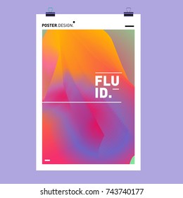 Abstract Colorful Wave Background. Dynamic Flux Effect Vector Illustration Design Template.