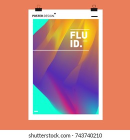 Abstract Colorful Wave Background. Dynamic Flux Effect Vector Illustration Design Template.