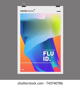 Abstract Colorful Wave Background. Dynamic Flux Effect Vector Illustration Design Template.