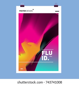 Abstract Colorful Wave Background. Dynamic Flux Effect Vector Illustration Design Template.