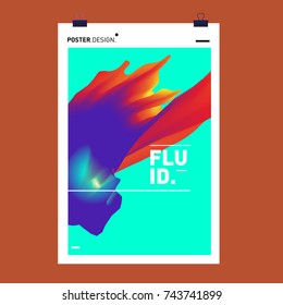 Abstract Colorful Wave Background. Dynamic Flux Effect Vector Illustration Design Template.