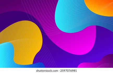 Abstract colorful wave background. Fluid shapes composition. Vector illustration