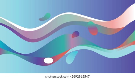 Abstract colorful wave background with gradient flowing lines