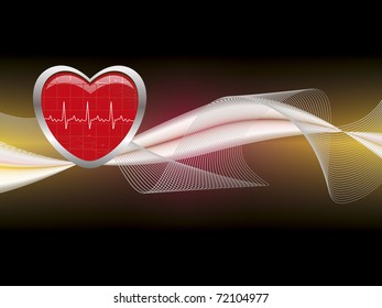 fondo de onda colorido abstracto con icono médico aislado, ilustración