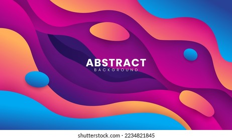 Abstract colorful wave background. Abstract liquid background, suitable for banner, poster, flyer, landing page or presentation background.