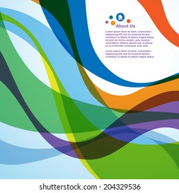 Abstract colorful wave background, vector 