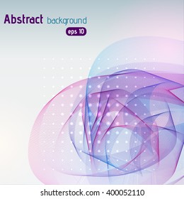 Abstract colorful wave background. Vector illustration. Purple, blue, pink colors. 