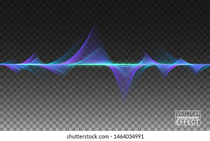 Abstract Colorful Wave. Big data. Lines Flowing Isolated on Transparent Background Vector Design Elements Concept Sound. Music Technology Science.