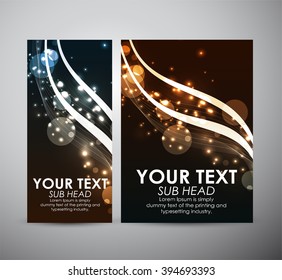 Abstract colorful Wave with bokeh. Brochure business design template or roll up. 
