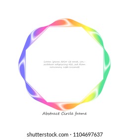 Abstract colorful wave circle frame background element for design. Abstract wavy for web banner, brochure, flyer, card design template. Digital circle frame for decoration. 
