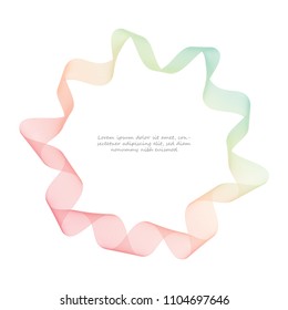 Abstract colorful wave circle frame background element for design. Abstract wavy for web banner, brochure, flyer, card design template. Digital circle frame for decoration. 