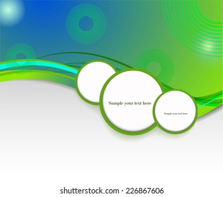 Abstract colorful wave with circles