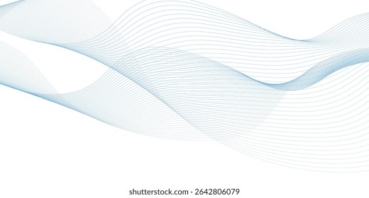 Abstract colorful wave and curve lines with technology background. Abstract frequency sound wave technology and science background. Wavy banner, template design.	

