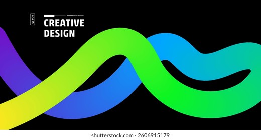 Abstract Colorful Wave Design, Gradient, Modern, Vector, Background, Illustration, Art, Dynamic