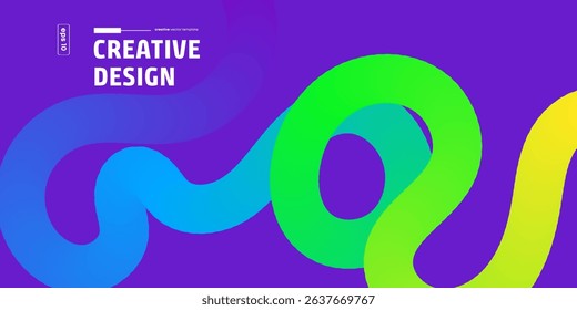 Abstract Colorful Wave Design Template Vibrant Gradient Curves