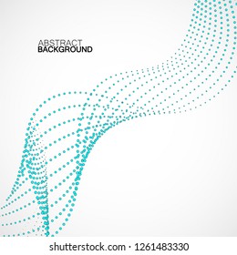 Abstract colorful wave of dotted lines. Vector