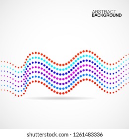 Abstract colorful wave of dotted lines. Vector