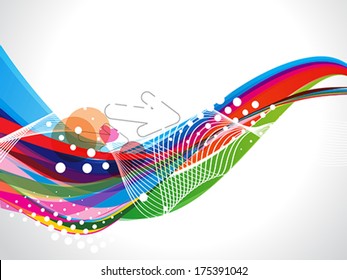 Abstract Colorful Wave With Dotts Vector illustration 