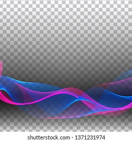 Abstract colorful wave elegant transparent background vector
