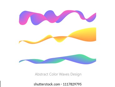 Abstract colorful wave element for design. Stylized waves line art background. Vector illustration eps10.
