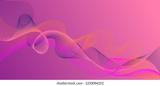 Abstract colorful wave element for design. Digital frequency track equalizer. Stylized line art background. Abstract wavy background. 