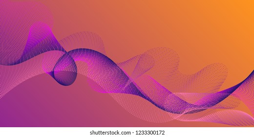 Abstract colorful wave element for design. Digital frequency track equalizer. Stylized line art background. Abstract wavy background. 