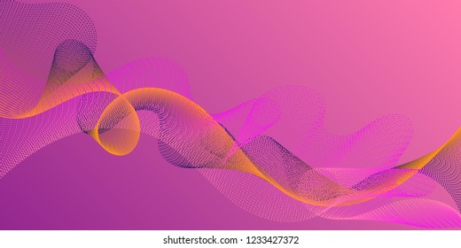 Abstract colorful wave element for design. Digital frequency track equalizer. Stylized line art background. Abstract wavy background. 