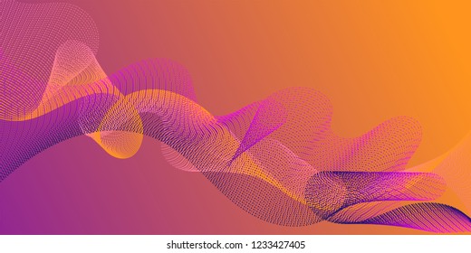 Abstract colorful wave element for design. Digital frequency track equalizer. Stylized line art background. Abstract wavy background. 