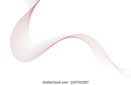 Abstract colorful wave element for design. Digital frequency track equalizer. Stylized line art background.Vector illustration.Wave with lines created using blend tool.Curved wavy line, smooth stripe