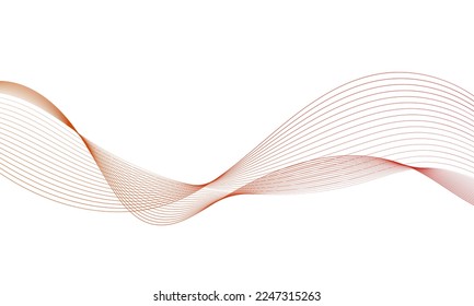 Abstract colorful wave element for design. Digital frequency track equalizer. Stylized line art background.Vector illustration.Wave with lines created using blend tool.Curved wavy line, smooth stripe
