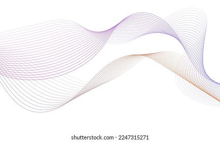 Resumen de elementos de onda colorida para el diseño. Ecualizador de pista de frecuencia digital. Fondo artístico de línea estilizada.Ilustración vectorial.Onda con líneas creadas con herramienta de mezcla.Línea ondulada curvada, banda lisa