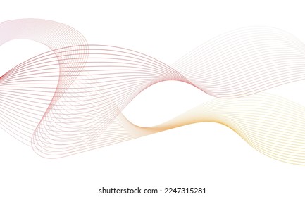 Abstraktes bunter Wellenelement für Design. Digital Frequency Track Equalizer. Stilvoll gestalteter Kunsthintergrund.Vektorgrafik.Wave mit Linien, die mit einem Mischwerkzeug erstellt wurden.Kurz gekurbelt, glatter Streifen