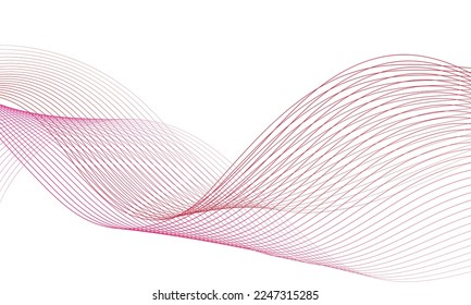 Abstraktes bunter Wellenelement für Design. Digital Frequency Track Equalizer. Stilvoll gestalteter Kunsthintergrund.Vektorgrafik.Wave mit Linien, die mit einem Mischwerkzeug erstellt wurden.Kurz gekurbelt, glatter Streifen