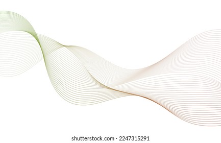 Resumen de elementos de onda colorida para el diseño. Ecualizador de pista de frecuencia digital. Fondo artístico de línea estilizada.Ilustración vectorial.Onda con líneas creadas con herramienta de mezcla.Línea ondulada curvada, banda lisa