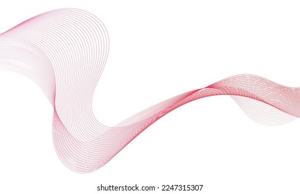 Resumen de elementos de onda colorida para el diseño. Ecualizador de pista de frecuencia digital. Fondo artístico de línea estilizada.Ilustración vectorial.Onda con líneas creadas con herramienta de mezcla.Línea ondulada curvada, banda lisa