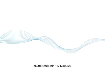 Abstract colorful wave element for design. Digital frequency track equalizer. Stylized line art background.Vector illustration.Wave with lines created using blend tool.Curved wavy line, smooth stripe