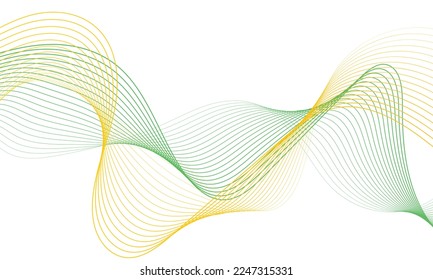 Abstraktes bunter Wellenelement für Design. Digital Frequency Track Equalizer. Stilvoll gestalteter Kunsthintergrund.Vektorgrafik.Wave mit Linien, die mit einem Mischwerkzeug erstellt wurden.Kurz gekurbelt, glatter Streifen