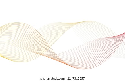 Resumen de elementos de onda colorida para el diseño. Ecualizador de pista de frecuencia digital. Fondo artístico de línea estilizada.Ilustración vectorial.Onda con líneas creadas con herramienta de mezcla.Línea ondulada curvada, banda lisa
