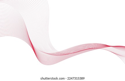 Abstract colorful wave element for design. Digital frequency track equalizer. Stylized line art background.Vector illustration.Wave with lines created using blend tool.Curved wavy line, smooth stripe