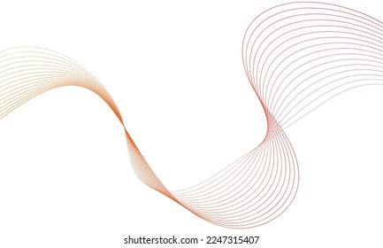 Abstract colorful wave element for design. Digital frequency track equalizer. Stylized line art background.Vector illustration.Wave with lines created using blend tool.Curved wavy line, smooth stripe