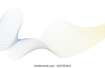 Abstract colorful wave element for design. Digital frequency track equalizer. Stylized line art background.Vector illustration.Wave with lines created using blend tool.Curved wavy line, smooth stripe