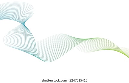 Abstract colorful wave element for design. Digital frequency track equalizer. Stylized line art background.Vector illustration.Wave with lines created using blend tool.Curved wavy line, smooth stripe