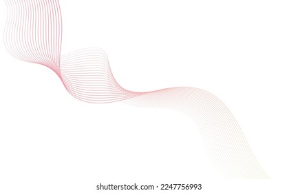 Abstract colorful wave element for design. Digital frequency track equalizer. Stylized line art background.Vector illustration.Wave with lines created using blend tool.Curved wavy line, smooth stripe