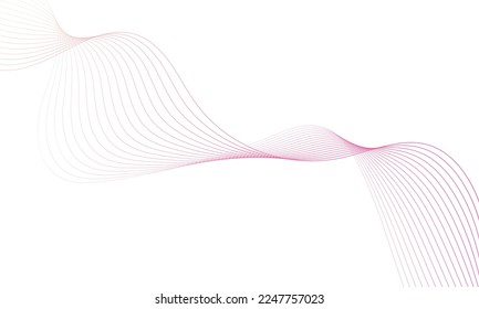 Abstract colorful wave element for design. Digital frequency track equalizer. Stylized line art background.Vector illustration.Wave with lines created using blend tool.Curved wavy line, smooth stripe