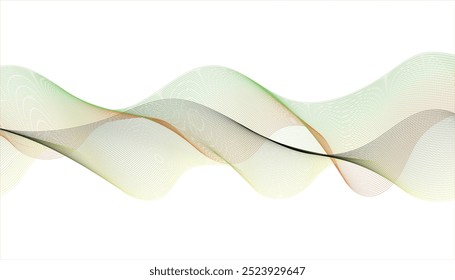 Abstract colorful wave element for design. Abstract colorful green, Red and yellow lines on a white background.	
