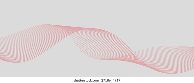 Elemento de onda colorida abstrato para design. Equalizador de faixa de frequência digital. Plano de fundo da arte estilizada em linha.Ilustração vetorial.Onda com linhas criadas usando a ferramenta de mistura.