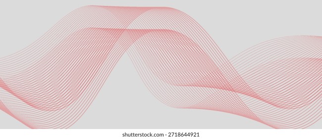 Elemento de onda colorida abstrato para design. Equalizador de faixa de frequência digital. Plano de fundo da arte estilizada em linha.Ilustração vetorial.Onda com linhas criadas usando a ferramenta de mistura.